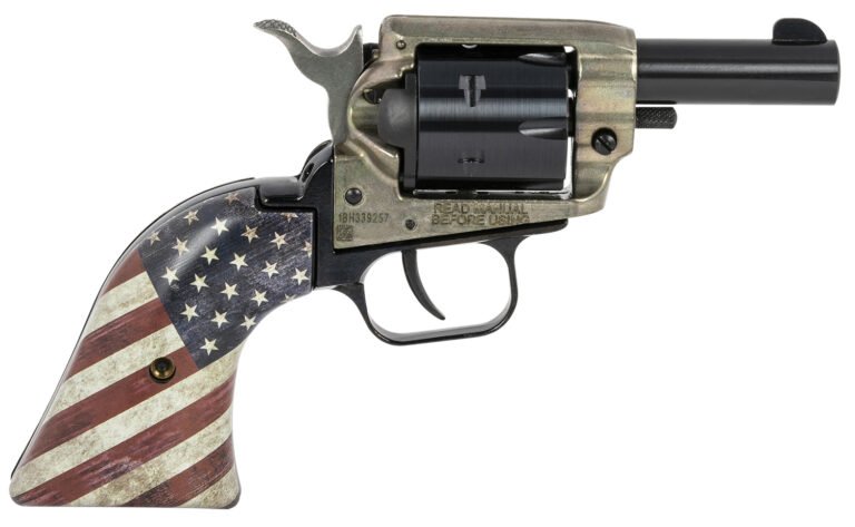 Heritage Mfg BK22CH2USFLAG Barkeep  22 LR 6 Shot 2.67" Black Oxide Steel Barrel & Cylinder, Simulated Case Hardened Zinc Alloy Frame, US Flag Polymer Grips
