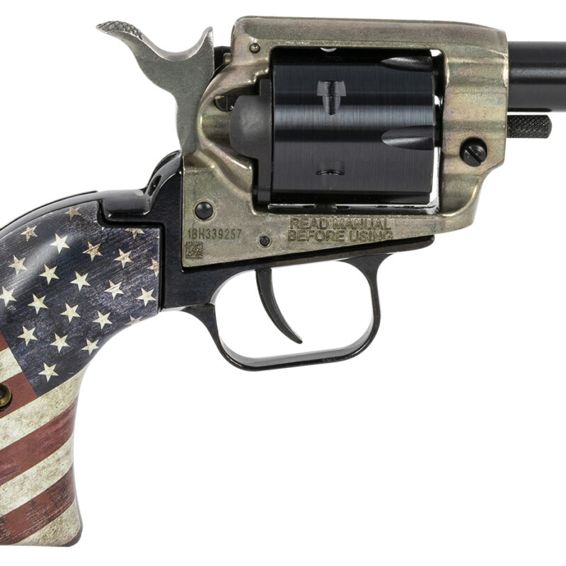 Heritage Mfg BK22CH2USFLAG Barkeep  22 LR 6 Shot 2.67" Black Oxide Steel Barrel & Cylinder, Simulated Case Hardened Zinc Alloy Frame, US Flag Polymer Grips