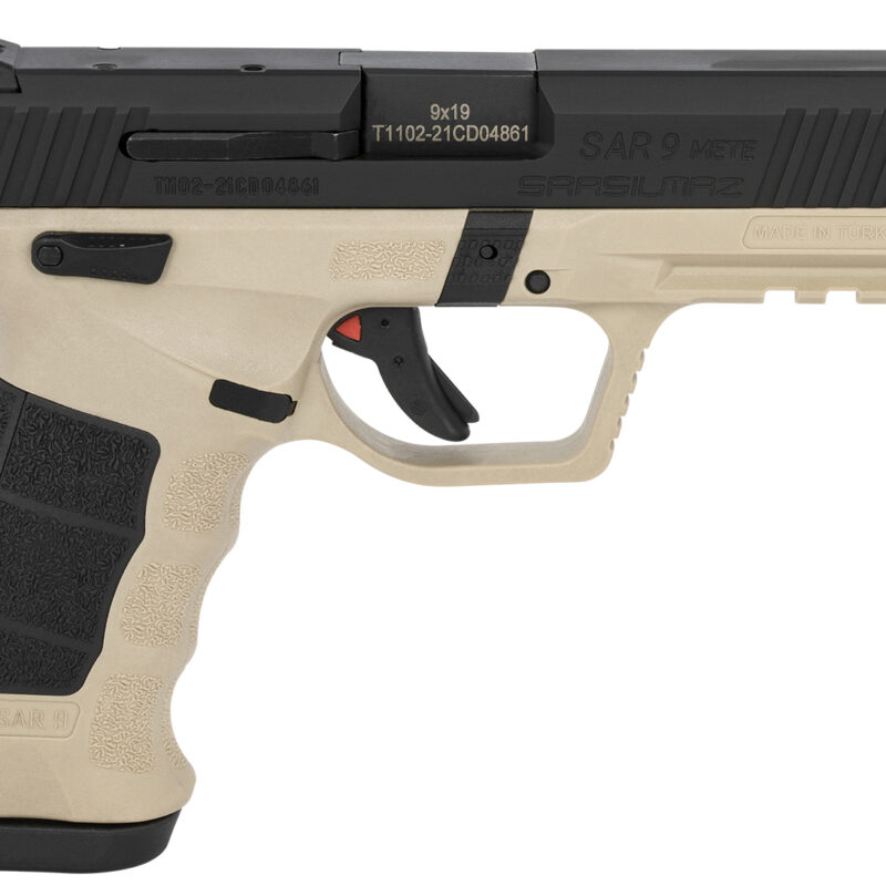 Sar USA SAR9METESABL SAR9 Mete Safari 9mm Luger 4.50" 17+1 (2) Mete Safari Black Steel Slide Black Interchangeable Backstrap Grip
