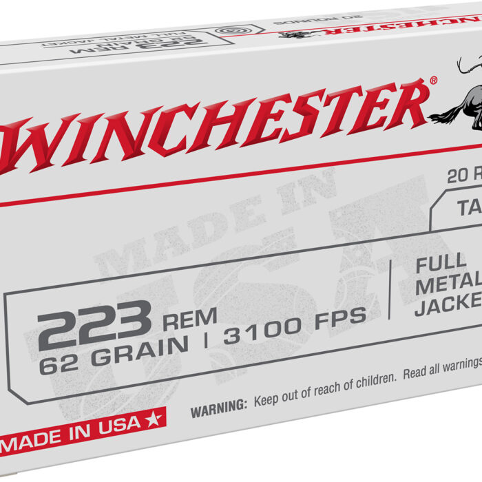 Winchester Ammo W223FMJ62 USA  223Rem 62gr Full Metal Jacket 20 Per Box/50 Case