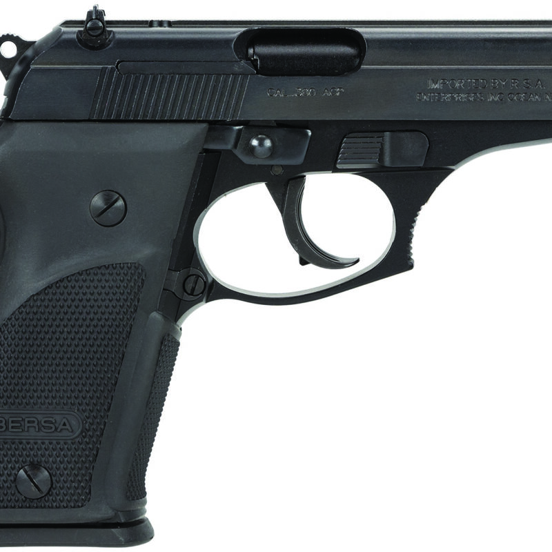 Bersa THUN380PM15 Thunder Plus Sub-Compact Frame 380 ACP 15+1, 3.50" Black Steel Barrel, Matte Black Serrated Steel Slide & Aluminum Frame w/Beavertail, Black Right Hand
