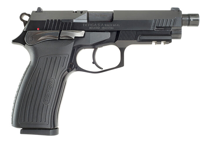 Bersa TPR9MX TPRX  Full Size Frame 9mm Luger 17+1, 4.25" Black Steel Threaded Barrel, Matte Black Serrated Steel Slide & Aluminum Frame w/Picatinny Rail, Ambidextrous