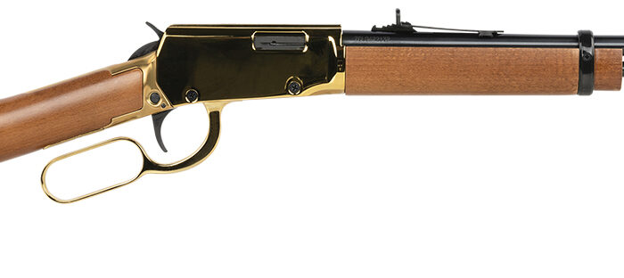 Rossi RL22181WD-GLD1 Rio Bravo  22 LR 15+1 18" Polished Black Barrel, Gold Metal Rec, Hardwood Furniture