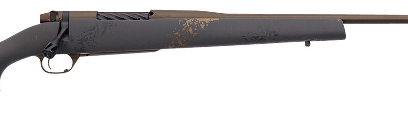 Weatherby MCU03N243NR4B Mark V Camilla Ultra Lightweight Compact 243 Win 4+1 22" Barrel, Midnight Bronze Cerakote Metal Finish, Black with Smoke/Gold Sponge Accents Monte Carlo Stock
