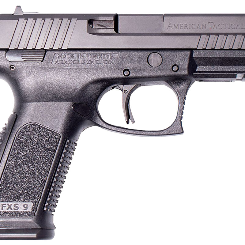 ATI ATIGFX910 FXS-9  9mm Luger 10+1, 4.10" Steel Barrel, Black Nitride Serrated Steel Slide, Black Polymer Frame w/Beavertail & Picatinny Rail