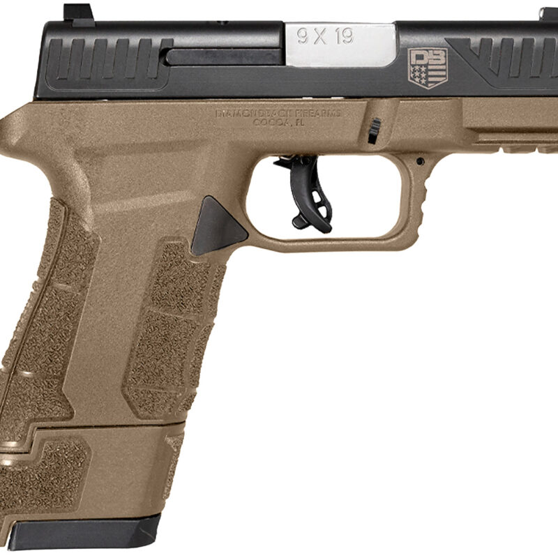 Diamondback DB0300P061 AM2  Sub-Compact Frame 9mm Luger 17+1, 3.50" Stainless Steel Barrel, Black Nitride Serrated Stainless Steel Slide, Flat Dark Earth Polymer Frame w/Picatinny Rail & Polymer Grip