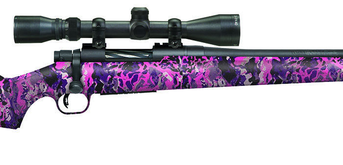Mossberg 28142 Patriot Super Bantam 243 Win Caliber with 5+1 Capacity, 20" Fluted Barrel, Matte Blued Metal Finish & Muddy Girl Wild Synthetic Stock Right Hand (Youth) Includes 3-9x40mm Scope