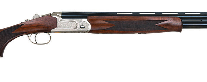 Mossberg 75480 Gold Reserve  Full Size 410 Bore Break Open 3" 2rd 26" Blue Polished Vent Rib Barrel, Silver Polished Engraved Stainless Steel Receiver, Black Grade A Walnut Fixed Stock, Right Hand