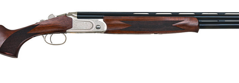 Mossberg 75480 Gold Reserve  Full Size 410 Bore Break Open 3" 2rd 26" Blue Polished Vent Rib Barrel, Silver Polished Engraved Stainless Steel Receiver, Black Grade A Walnut Fixed Stock, Right Hand