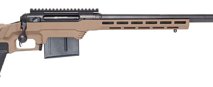Savage Arms 57694 110 Precision 6.5 PRC 7+1 24", Matte Black Rec/Barrel, Flat Dark Earth Cerakote MDT LSS XL Chassis, Polymer Grip