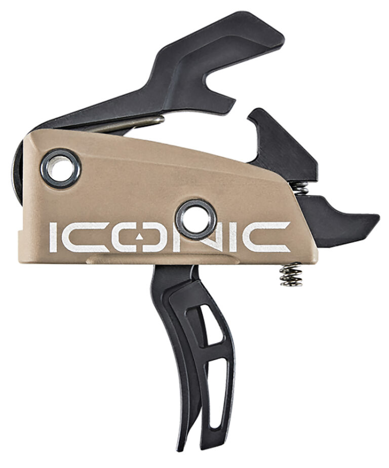 Rise Armament T22FDE Iconic  Two-Stage Curved Trigger with 2 lbs Draw Weight & Flat Dark Earth Finish for AR-15, AR-10
