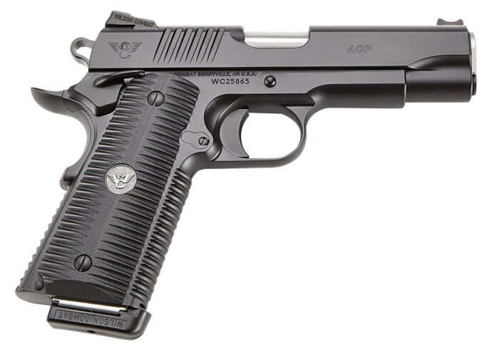 Wilson Combat ACPFS9A ACP Full-Size SAO 9mm Luger 5" 10+1 Black Armor-Tuff Carbon Steel Frame/Slide Black G10 Eagle Claw Grips Ambi Thumb Safety