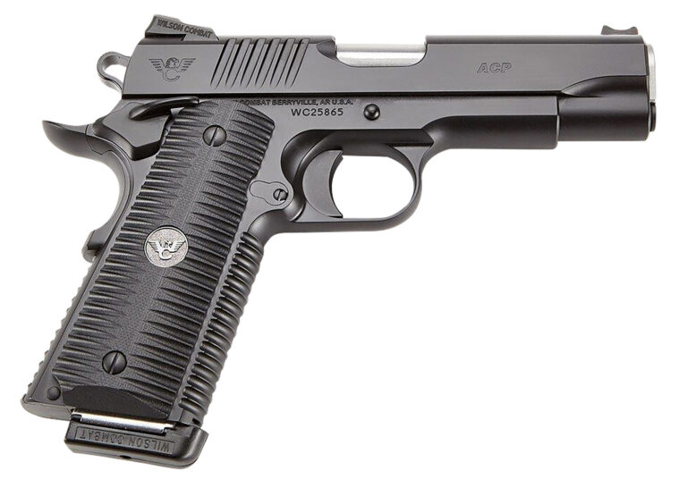 Wilson Combat ACPFS9A ACP Full-Size SAO 9mm Luger 5" 10+1 Black Armor-Tuff Carbon Steel Frame/Slide Black G10 Eagle Claw Grips Ambi Thumb Safety