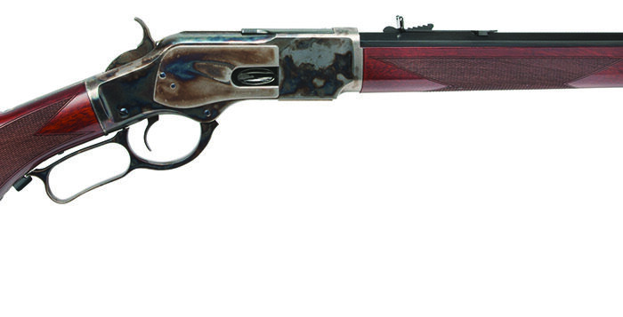 Cimarron CA204 1873 Short Deluxe Full Size 45 Colt (LC) 10+1, 20" Blued Octagon Steel Barrel, Color Case Hardened Steel Receiver, Walnut Fixed Pistol Grip Stock, Right Hand
