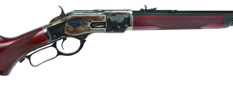Cimarron CA204 1873 Short Deluxe Full Size 45 Colt (LC) 10+1, 20" Blued Octagon Steel Barrel, Color Case Hardened Steel Receiver, Walnut Fixed Pistol Grip Stock, Right Hand