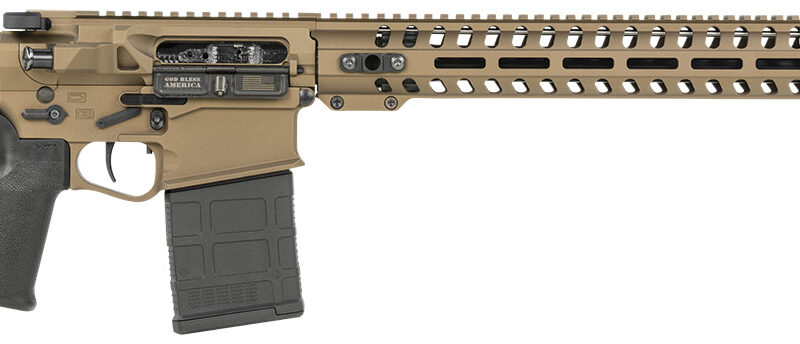 Patriot Ordnance Factory 01807 Revolution Gen4 Direct Impingement 308 Win 20+1 18.50" Match Grade Barrel, Burnt Bronze Receiver, Adjustable Black Stock & Black MFT Grip Ambidextrous