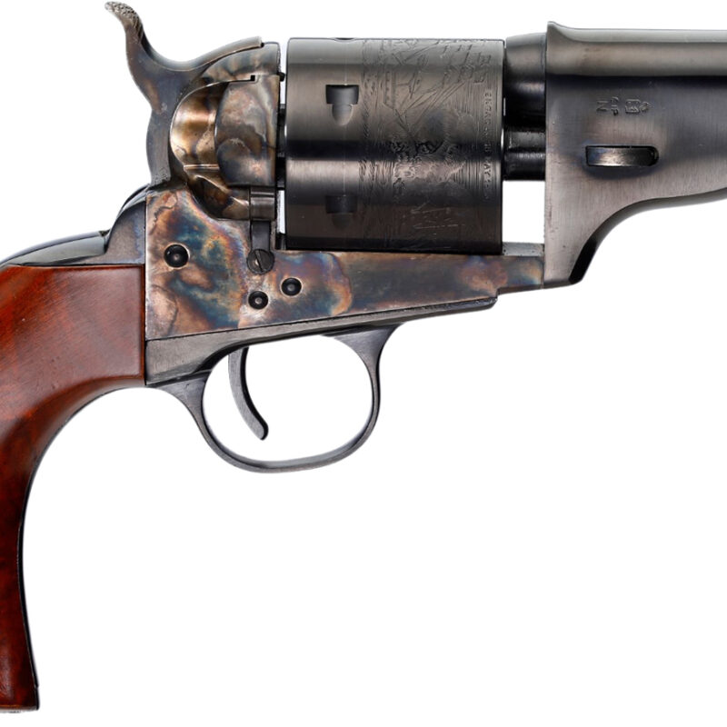 Taylors & Company 550958 The Hickok Open-Top 38 Special Caliber with 3.50" Blued Finish Barrel, 6rd Capacity Blued Finish Cylinder, Color Case Hardened Finish Steel Frame & Walnut Army Size Grip