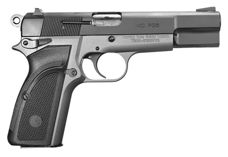 EAA GIRSAN 390455 MC P35  9mm Luger 15+1, 4.87" Black Steel Barrel, Black Serrated Steel Slide, Matte Stainless Steel Frame, Black Checkered Polymer Grip, Ambidextrous