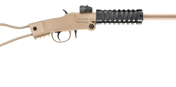 Chiappa Firearms 500255 Little Badger  Full Size 22 LR, 1 Shot 16.50" Desert Sand Cerakote Steel Barrel, Desert Sand Cerakote Quad Picatinny Receiver, Desert Sand Cerakote Wire Frame Stock, Right Hand