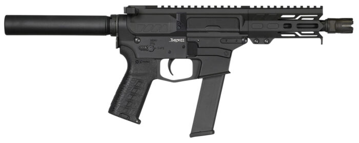 CMMG PE40A51C6AB Banshee MKGS 40 S&W 22+1 5", Black, Buffer Tube (No Brace), EML4 M-LOK Handguard, Zeroed Linear Comp (Glock Mag Compatible)