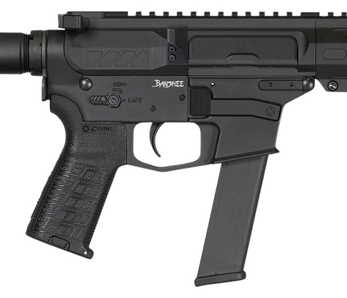 CMMG PE40A51C6AB Banshee MKGS 40 S&W 22+1 5", Black, Buffer Tube (No Brace), EML4 M-LOK Handguard, Zeroed Linear Comp (Glock Mag Compatible)
