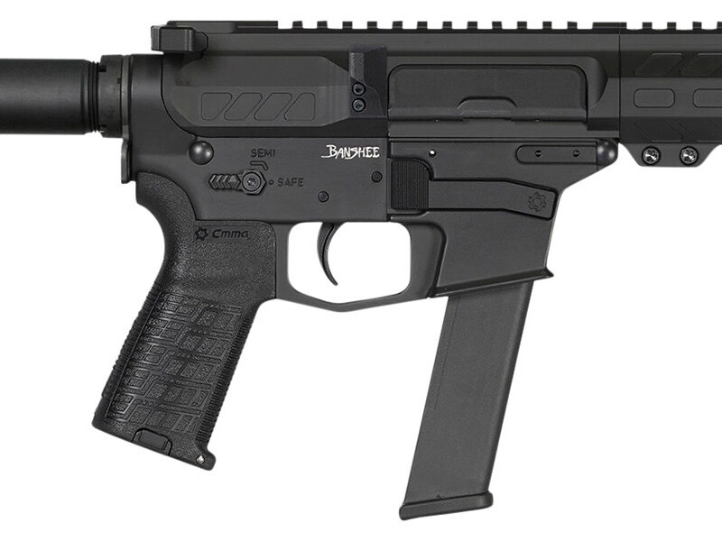CMMG PE40A51C6AB Banshee MKGS 40 S&W 22+1 5", Black, Buffer Tube (No Brace), EML4 M-LOK Handguard, Zeroed Linear Comp (Glock Mag Compatible)