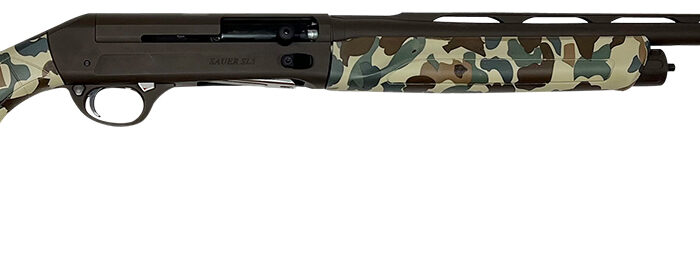 Sauer SASA1226CBFBOS SL-5 Waterfowl 12 Gauge 3.5" 3+1 26", Brown Cerakote Barrel/Rec, Fred Bear Old School Camo Furniture, LPA Front Sight, 5 Ext. Chokes Included