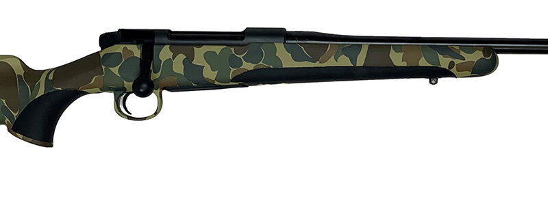 Mauser M18OS7MT M18  7mm Rem Mag 4+1 24.40" Black Steel Threaded Barrel, Black Steel Receiver, Old School Camo Fixed w/Storage Compartment Stock, Right Hand