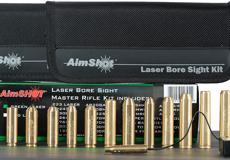 AimShot  Master Kit  Multi-Caliber Bore Sight with Green 532nM Laser & Uses 2 AAA Batteries for Rifles (Batteries Not Included)