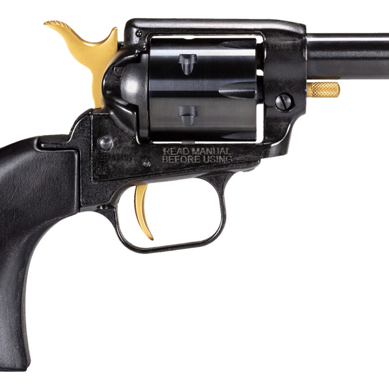 Heritage Mfg BK22B3GLD Barkeep  22 LR 6 Shot, 3.60" Black Oxide Steel Barrel, Black Oxide w/Gold Controls Zinc Alloy Frame, Black Oxide Cylinder, Black Laminate Grip, Manual Safety, Exposed Hammer