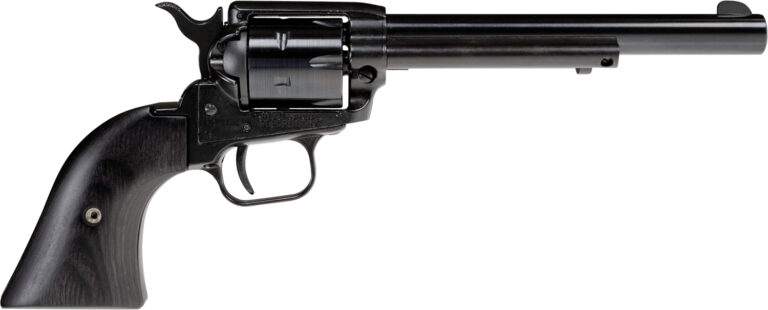 Heritage Mfg RR22B6BBK Rough Rider  22 LR 6 Shot, 6.50" Black Oxide Steel Barrel, Black Steel Frame, Black Oxide Cylinder, Black Laminate Wood Grip, Hammer/Thumb Safety, Exposed Hammer