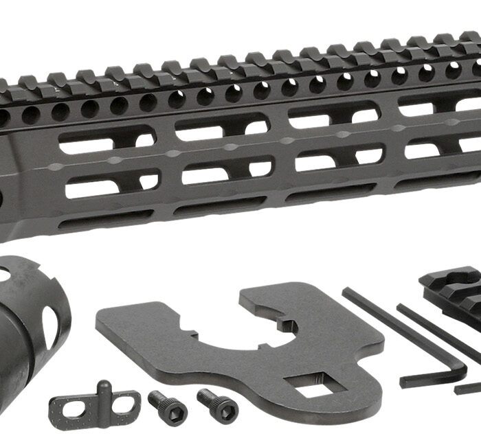 Midwest Industries MINF105 Night Fighter  10.50" M-LOK Black Hardcoat Anodized Aluminum Includes Barrel Wrench, Nut, & 5 Slot Rail