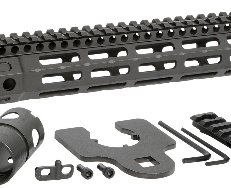 Midwest Industries MINF105 Night Fighter  10.50" M-LOK Black Hardcoat Anodized Aluminum Includes Barrel Wrench, Nut, & 5 Slot Rail