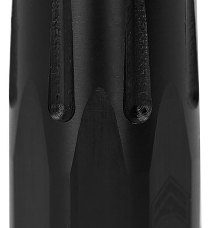 Angstadt Arms AA093LBC01 Blastwave Blast Shield Black Hardcoat Anodized Steel with 2.50" OAL for 9mm Luger 3-Lug Attachments