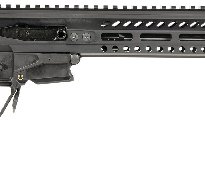 Patriot Ordnance Factory 01837 Rebel  22 LR 8" Barrel w/Faux Suppressor, Black Anodized Upper Receiver/Polymer Lower, 7" M-LOK Free-Float Handguard, QD Endcap, MFT Grips, Accepts 10/22 Magazines