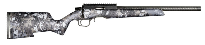 Christensen Arms 8011201600 Ranger  Full Size 22 WMR 9+1 18" Black Carbon Fiber Steel Barrel, Black Anodized Aluminum Receiver, Sitka Elevate II Camo Carbon Fiber Aluminum Bedding Stock
