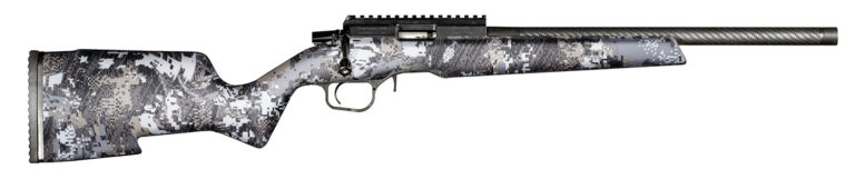 Christensen Arms 8011201600 Ranger  Full Size 22 WMR 9+1 18" Black Carbon Fiber Steel Barrel, Black Anodized Aluminum Receiver, Sitka Elevate II Camo Carbon Fiber Aluminum Bedding Stock