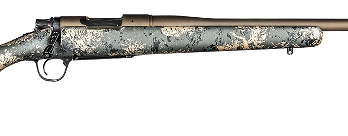 Christensen Arms 8010107500 Mesa FFT 6.5 PRC 4+1 20" Threaded Barrel, Burnt Bronze Cerakote, Green with Black/Tan Webbing Stock