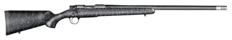 Christensen Arms 8010600500 Ridgeline  6.5 PRC 3+1 24" Carbon Fiber/Threaded Barrel, Tungsten Gray Cerakote, Black with Gray Webbing Stock