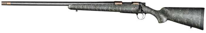 Christensen Arms 8010603800 Ridgeline  7mm-08 Rem 4+1 24" Carbon Fiber/Threaded Barrel, Burnt Bronze Cerakote, Green with Black/Tan Webbing Stock, Left Hand