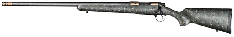 Christensen Arms 8010603800 Ridgeline  7mm-08 Rem 4+1 24" Carbon Fiber/Threaded Barrel, Burnt Bronze Cerakote, Green with Black/Tan Webbing Stock, Left Hand