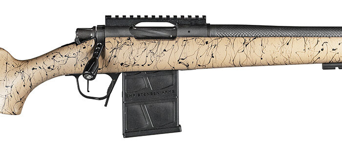 Christensen Arms 8010612000 Ridgeline Scout Full Size 308 Win 4+1, 16" Black Nitride Steel Threaded Barrel, Black Nitride Aluminum Receiver, Tan w/Black Webbing Fixed Sporter Stock