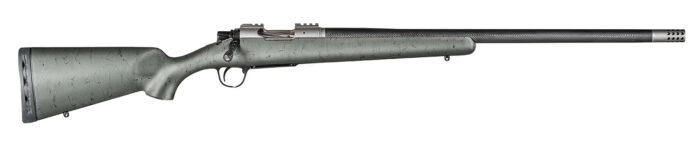 Christensen Arms 8010800102 Summit TI  Full Size 6.5 PRC 3+1, 24" Natural Titanium Steel Threaded Barrel, Natural Titanium Aluminum Receiver, Green w/Black Webbing Fixed Sporter Stock