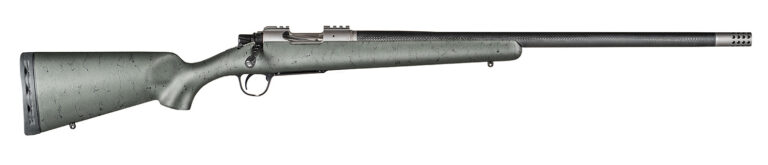 Christensen Arms 8010800102 Summit TI  Full Size 6.5 PRC 3+1, 24" Natural Titanium Steel Threaded Barrel, Natural Titanium Aluminum Receiver, Green w/Black Webbing Fixed Sporter Stock