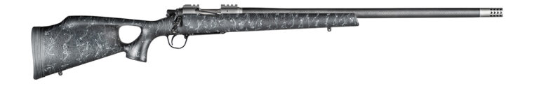 Christensen Arms 8010800104 Summit TI  Full Size 6.5 PRC 3+1, 24" Natural Titanium Steel Threaded Barrel, Natural Titanium Aluminum Receiver, Black w/Gray Webbing Fixed Thumbhole Stock
