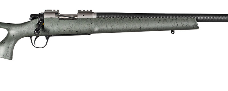 Christensen Arms 8010800106 Summit TI  Full Size 6.5 PRC 3+1, 24" Natural Titanium Steel Threaded Barrel, Natural Titanium Aluminum Receiver, Green w/Black Webbing Fixed Thumbhole Stock