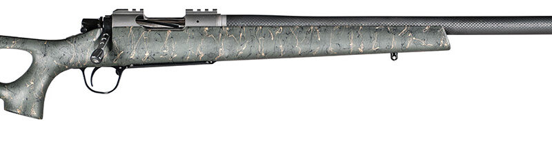 Christensen Arms 8010800107 Summit TI  Full Size 6.5 PRC 3+1, 24" Natural Titanium Steel Threaded Barrel, Natural Titanium Aluminum Receiver, Green w/Black/Tan Webbing Fixed Thumbhole Stock