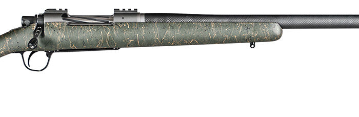 Christensen Arms 8010800203 Summit TI  Full Size 300 PRC 3+1, 26" Natural Titanium Steel Threaded Barrel, Natural Titanium Aluminum Receiver, Green w/Black/Tan Webbing Fixed Sporter Stock