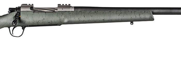 Christensen Arms CA10269315322 Summit TI  Full Size 7mm Rem Mag 3+1, 26" Natural Titanium Steel Threaded Barrel, Natural Titanium Aluminum Receiver, Green w/Black Webbing Fixed Thumbhole Stock