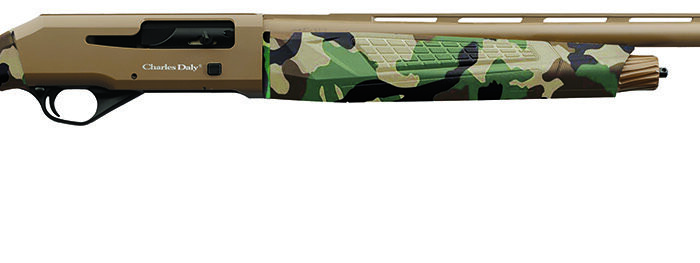 Charles Daly 930328 601  12 Gauge 4+1 3" 28" Vent Rib Barrel, Flat Dark Earth Finish Aluminum Receiver, Woodland Camo Synthetic Stock, Includes 3 Choke Tubes